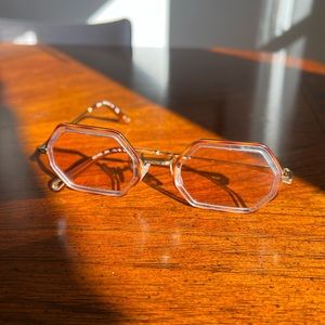 Chloe Tally Pink and Blue Hexagon Metal Sunglasses